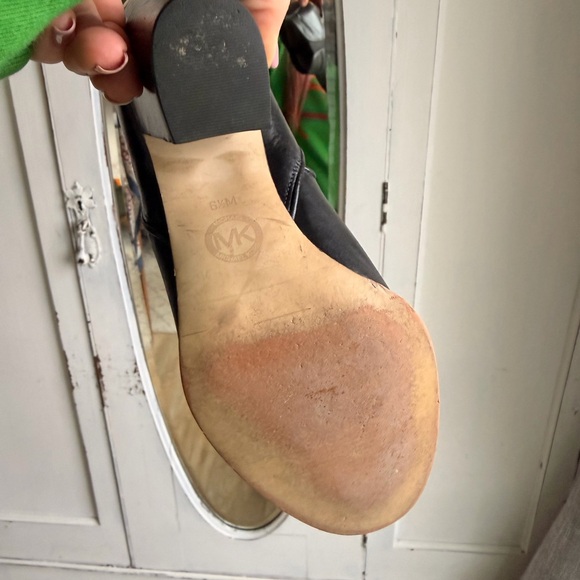 Michael Kors Black Ankle Boots with Gold Accent - Picture 5 of 8